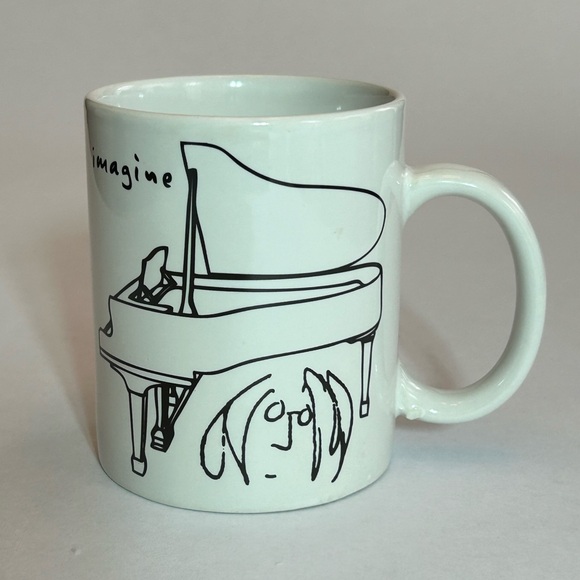 Vintage 2011 Imagine/ John Lennon / Piano White Coffee Mug - Picture 2 of 6